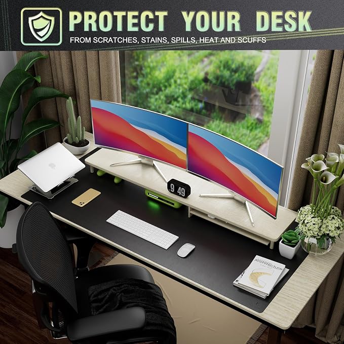 K KNODEL Large Office Leather Desk Mat, Mouse and Keyboard Pad, Computer and - Image 5