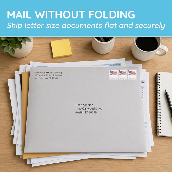 Blue Summit Clasp Envelopes, 10 x 13-Inch, Thick 28lb Gray Kraft Paper - Image 5