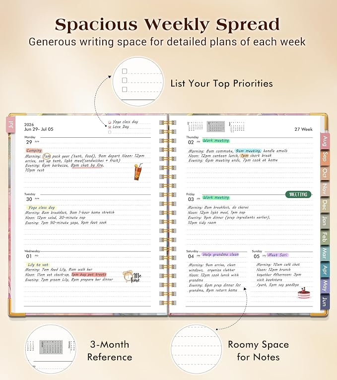 Academic Planner 2026-2027, Hardcover Weekly and Monthly Calendar Planner from - Image 3
