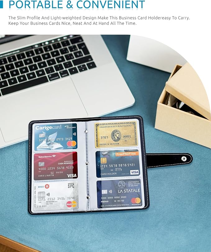 Credit Card Holder, Leather Business Card Organizer - Image 6