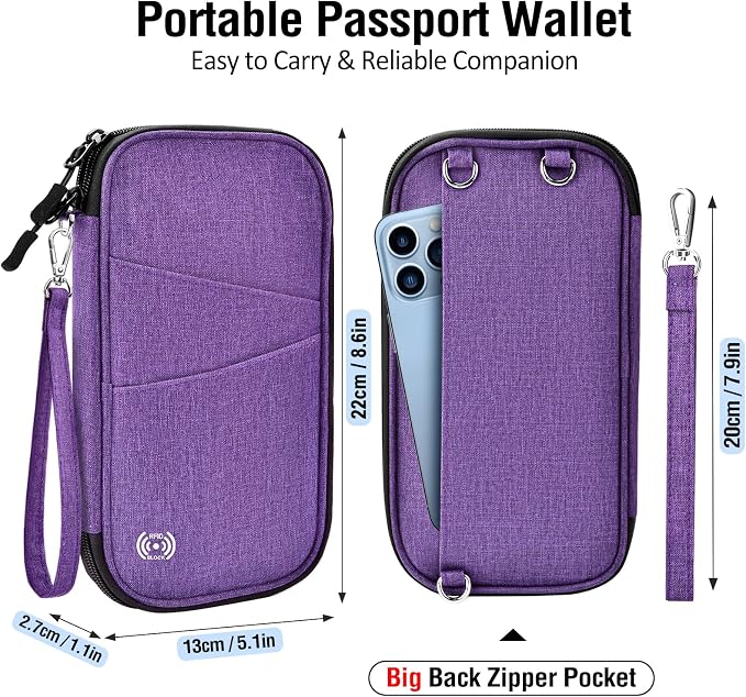 BKNOOU Passport Holder Family Rfid Blocking Travel Document Organizer, Travel - Image 5