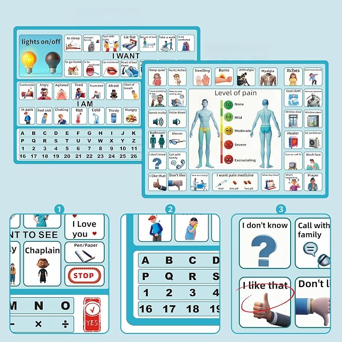 2 Pcs 15''x 11''Nonverbal Communication Board, - Image 4
