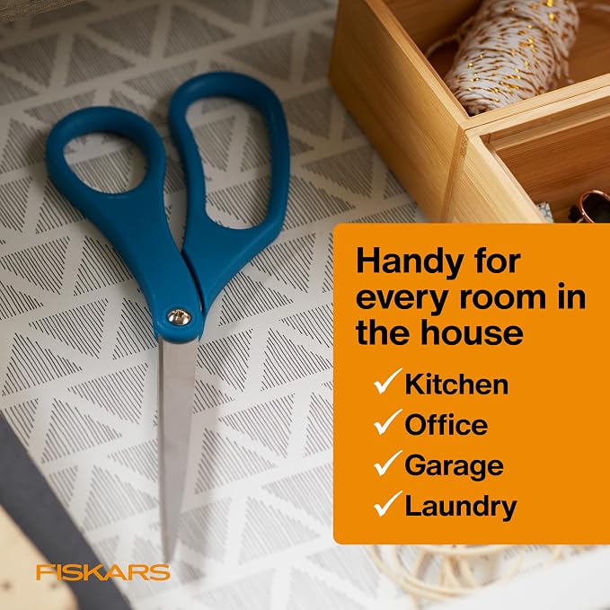Fiskars 8" Scissors for Home & Office, Stainless Steel Scissors, All Purpose - Image 6