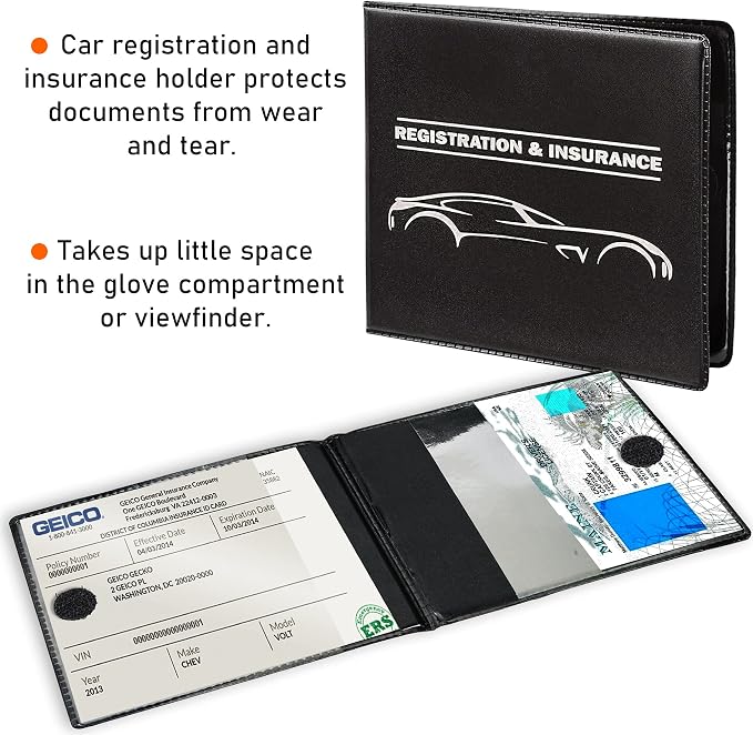 CANOPUS Car Registration and Insurance Holder, Car Document Holder, Vehicle - Image 3