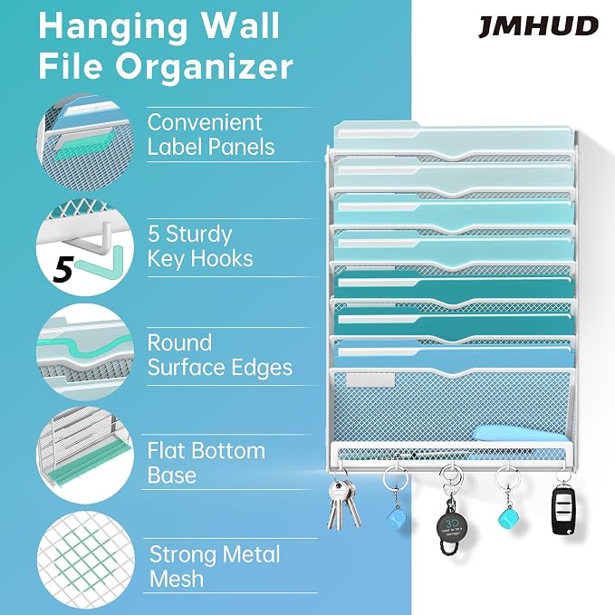 8-Tier Hanging Wall File Organizer - Image 3