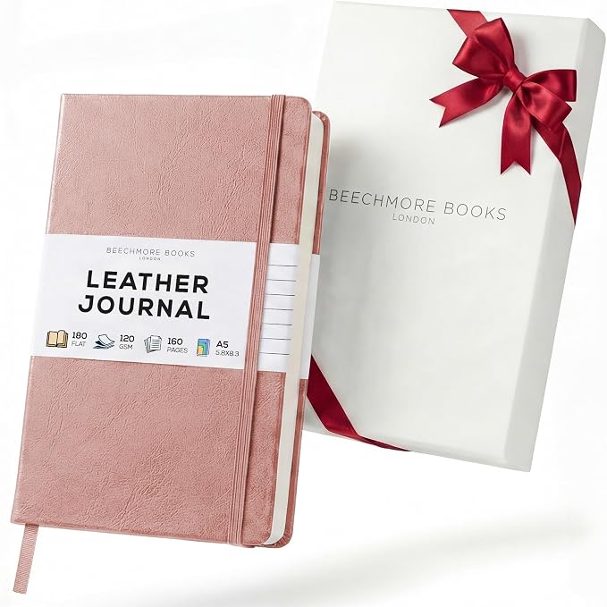 BEECHMORE BOOKS Premium Lined Leather Journal by BeechmoreBooks