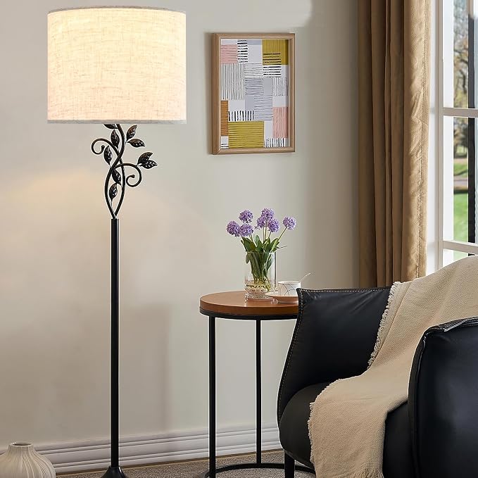 GO&SO Oatmeal Linen Lamp shades Large Drum Linen Lampshade 16" Top x 16" Bottom - Image 7