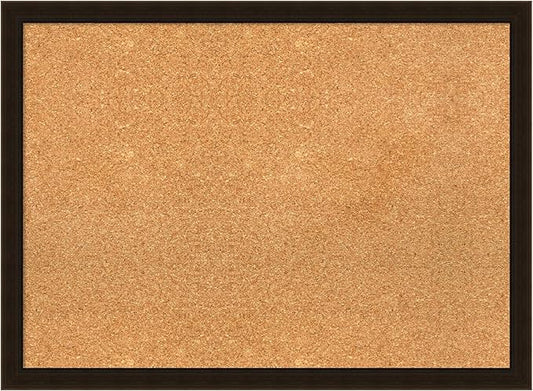 Amanti Art Natural Cork Board for Wall, 22x30 Vision Board with Brown Wood Frame, Medium Corkboard Office Decor for Home Organization, Rustic Farmhouse Corkboard Pinboard to display items for home-DeskLoop Office