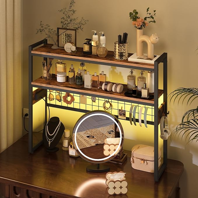 HOOBRO Desktop Bookcase, 37.4" Large Desk Shelf, 2-Tier Desktop Organizer - Image 6