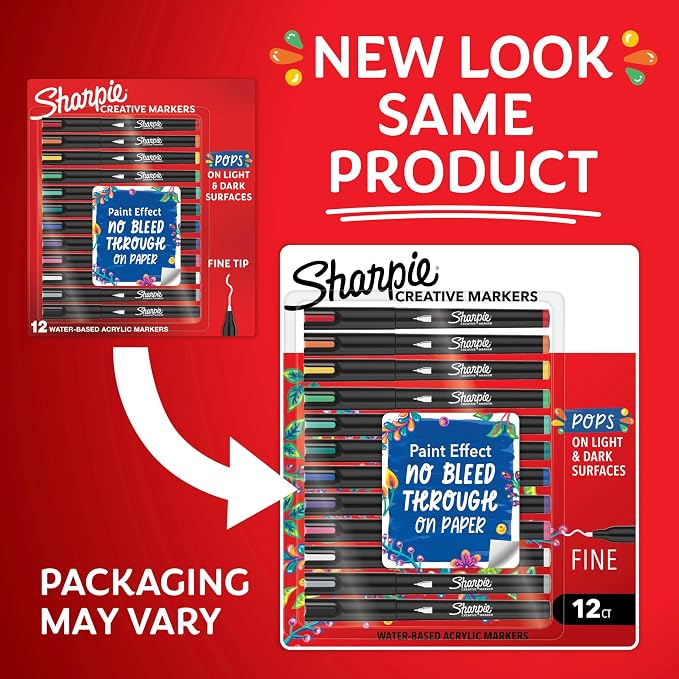 Sharpie Creative Markers, Water-Based Acrylic Paint Markers, Fine Tip - Image 7
