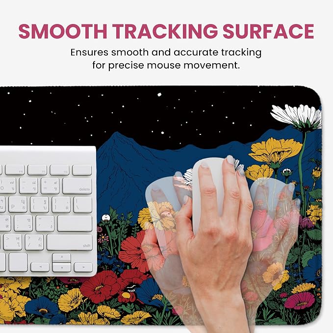 Aesthetic Desk Mat, Cute Girly Floral Desk Pad Protector - Image 4