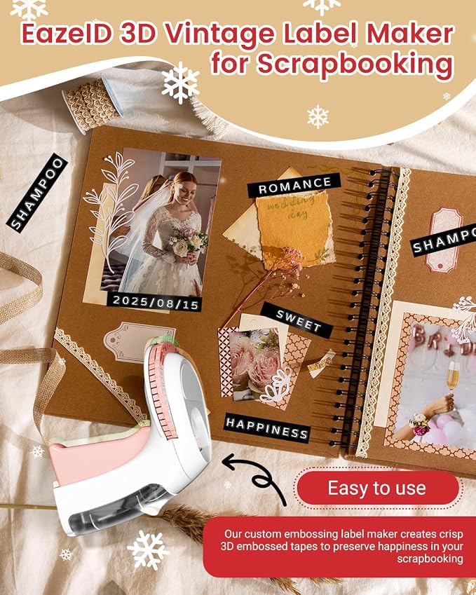 Embossing Label Maker Manual, Vintage Embossed Label Maker Pink, Retro Embosser - Image 3