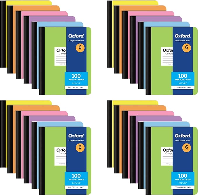 Oxford Composition Notebooks, Cover Colors Vary, Wide Ruled Paper, 9-3/4 x by Unknown