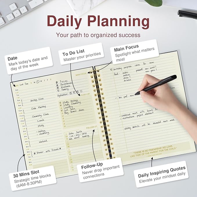 AuroPlanner Undated Daily Planner To Do List Hourly Schedule 2028 2027 2026 - Image 4