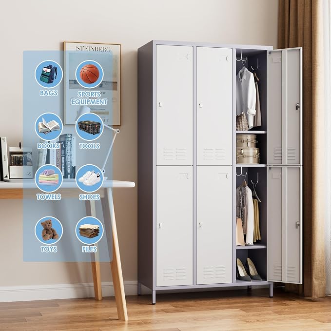 SUPEER 6 Doors Metal Locker for Employees - Image 2