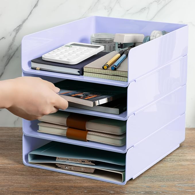 Tiawudi Desk Organizer, Office Organization and Storage, Plastic Letter Tray - Image 7