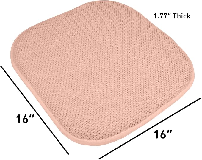 Sweet Home Collection Chair Cushion Memory Foam Pads Honeycomb Pattern Slip Non - Image 4