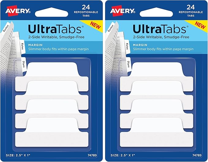 Avery Tabs, 2.5" x 1" by Avery