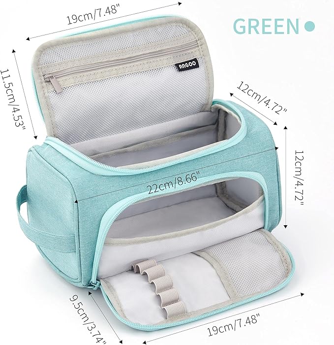 HVOMO Big Capacity Pencil Case High Large Storage Pouch Marker Pen Case Travel Simple Stationery Bag School College Office Organizer for Teens Girls Adults Student（Green）-DeskLoop Office