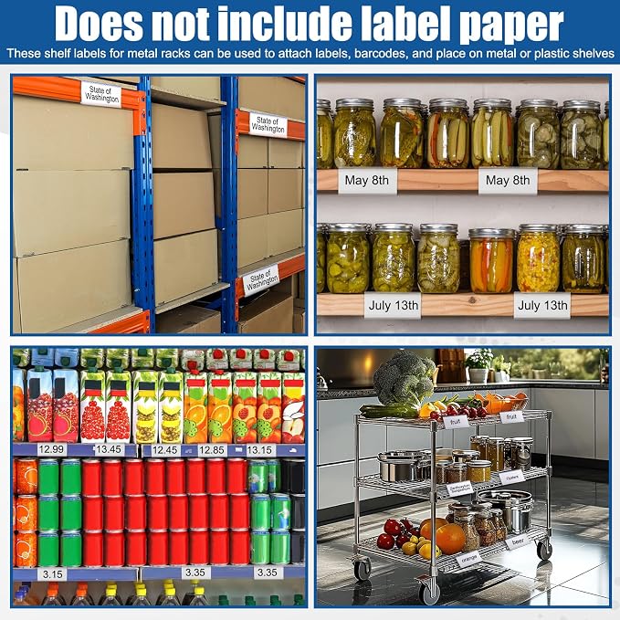 Kathfly 200 Pack Wire Shelf Label Holders Shelf Cable Tags - Image 6