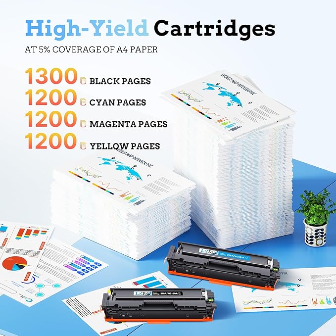 218A 218X Toner Cartridges (with Chip) High Yield Compatible Replacement for HP 218A Toner Cartridges 4 Pack for HP Color Laserjet Pro MFP 3301fdw 3201dw 3301cdw 3301sdw W2180A W2180X (BCMY, 4-Pack)-DeskLoop Office