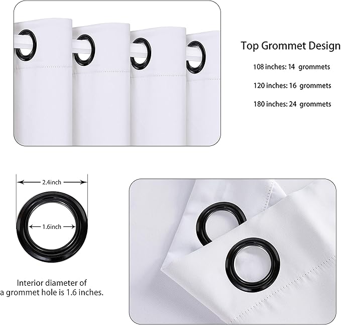 BONZER Room Divider Curtain Screen Partitions Total Privacy Wall Wide Blackout Curtains for Shared Room, 84L x 108W Inch (7L x 9W ft), 1 Panel, Greyish White-DeskLoop Office