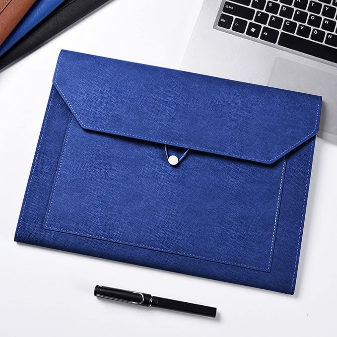 PU Leather A4 File Folder Document Holder 2 Pockets Portfolio Envelope Folder - Image 6