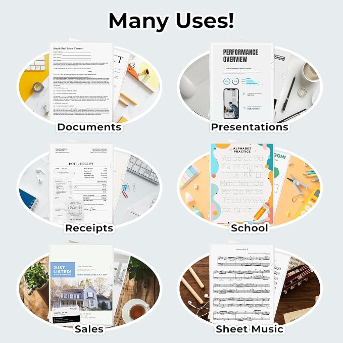 Dunwell Clear Folders for Documents, Plastic 8.5x11 File Sleeves for Document - Image 6