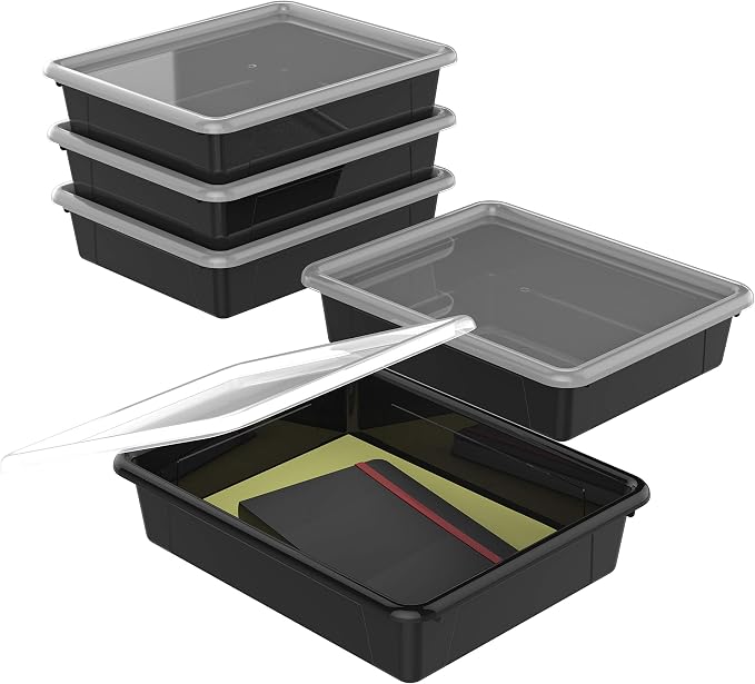 Storex Letter Size Flat Storage Tray – Organizer Bin by Storex
