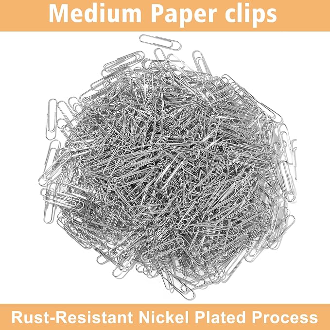 Medium Paper Clips, Paper Clip Medium Size, School and Teacher Supplies. - Image 5