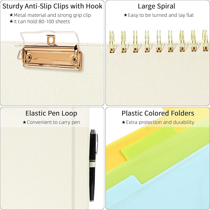Ospelelf Foldable Spiral Clipboard Folio - Image 4