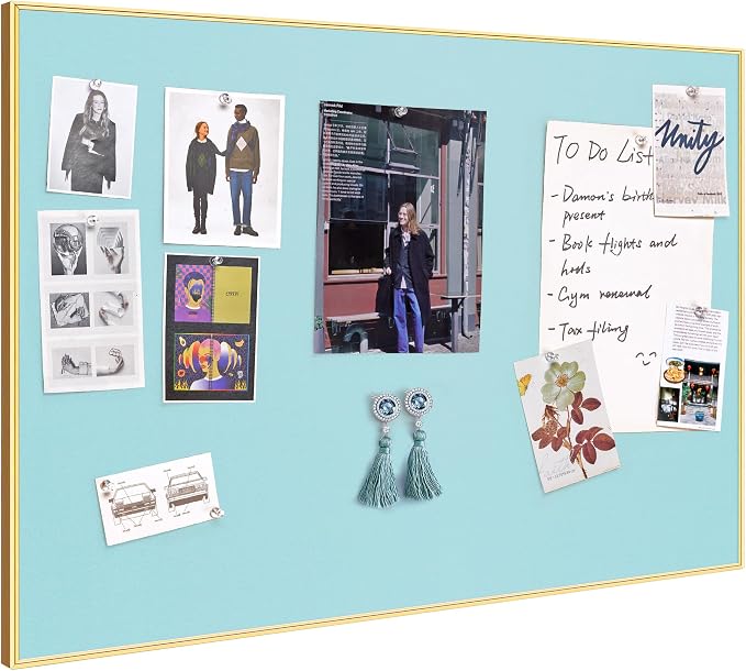 Lightomorrow Bulletin Board 30 x 20 inches, Dark Blue Pin Board by Lightomorrow