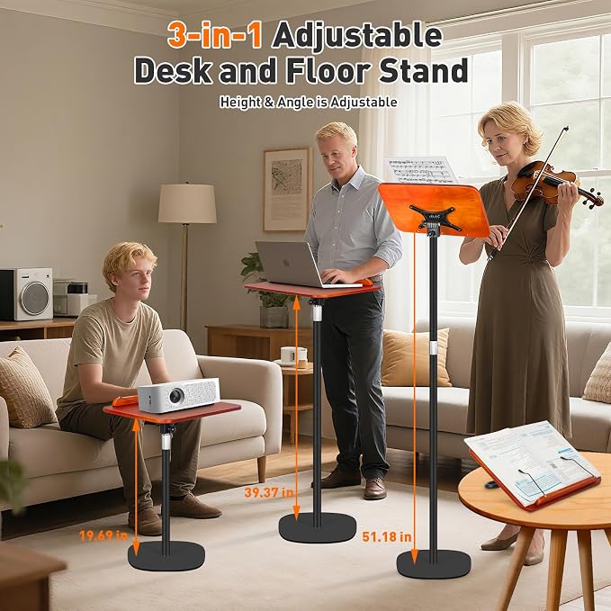 2-in-1 Floor Standing Book Stand, Foldable Book Holder - Image 3