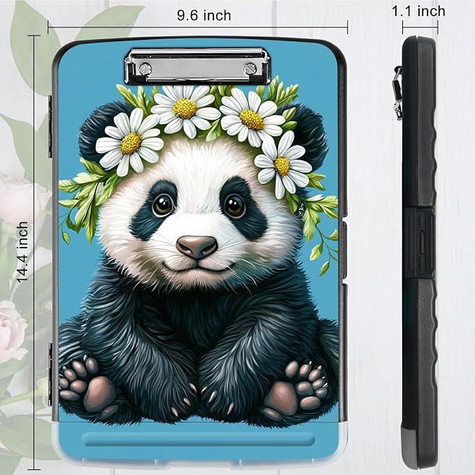 Daisy Panda A4 Clipboard with Storage Pen Holder, Clipboards Organizer Nursing - Image 3