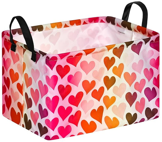 FUULOXE Rectangular Valentines Basket Storage Bin by Unknown