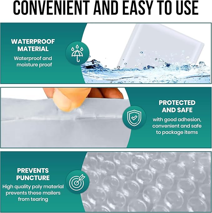 Levex - #00 5" x 10" [5 Pack] Poly Bubble Mailers, Padded Envelope Mailers, Packing Envelope & Mailing Bags for Shipping-DeskLoop Office