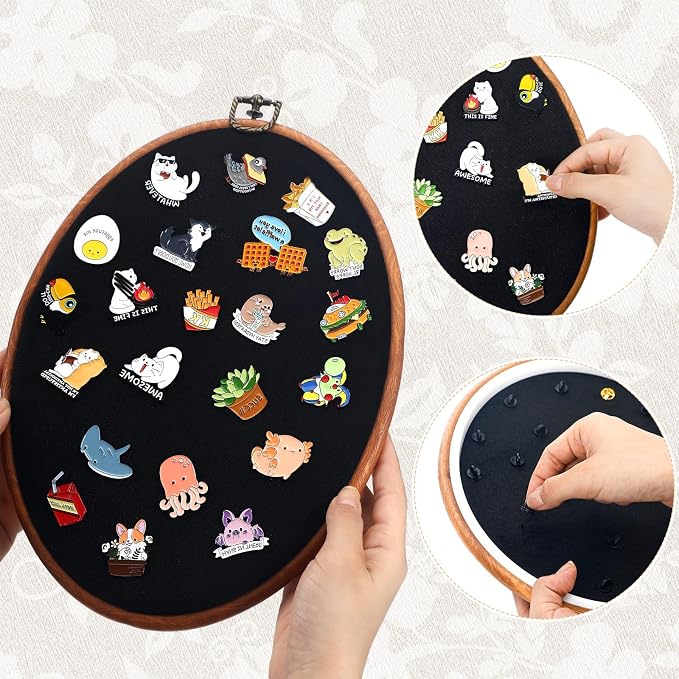 Yalikop Pin Display Board Fabric Enamel Pin Boards Wall Hanging Brooch Earrings - Image 5