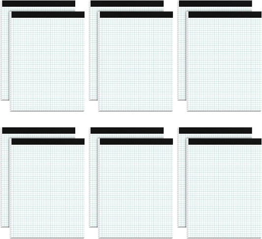 Graph Paper Pad 8.5 x 11, 12 Pack Graph Paper Notebook, 4x4 Graph Ruled by Home