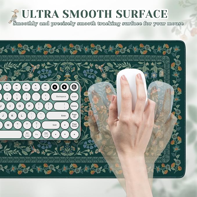 iCasso Green Aesthetic Flower Mouse pad - Image 3