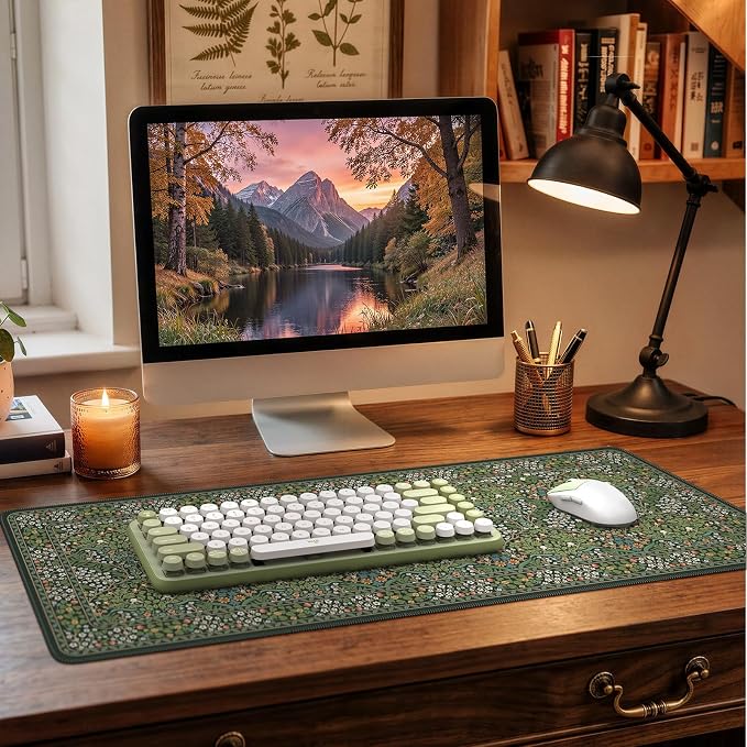 iCasso Aesthetic Floral Desk Mat, L Mouse Pads, Anti-Slip Mousepad - Image 8