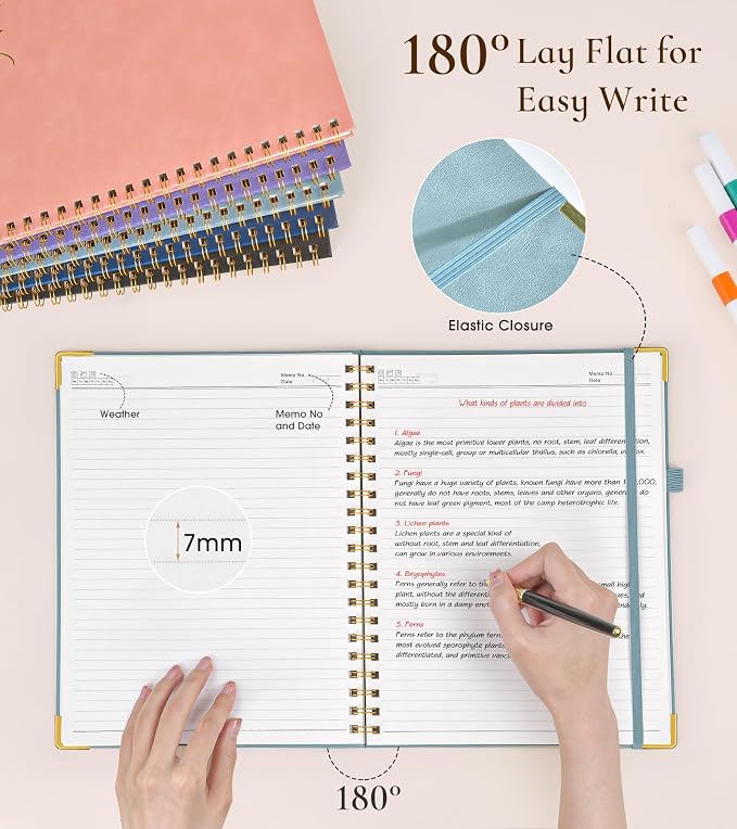 Hardcover Spiral Notebook Journal 8.5” x 11”, A4 Large Leather Notebooks - Image 4