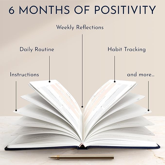 RYVE Daily Journal for Women: 6-Month Guided Gratitude Journal for Women with Prompts - Affirmation, Gratitude, Mindfulness, Self Help & Reflection, Gratitude Journal Notebook, Self Care Journal-DeskLoop Office