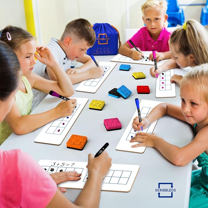 Scribbledo 30 Pack Dry Erase Erasers Assorted Colors Magnetic Whiteboard Erasers - Image 4