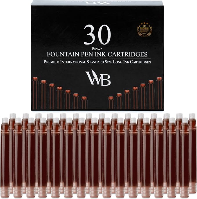 Wordsworth & Black Fountain Pen Ink Cartridge Refills, 30 Pack, International by WordsworthBlack