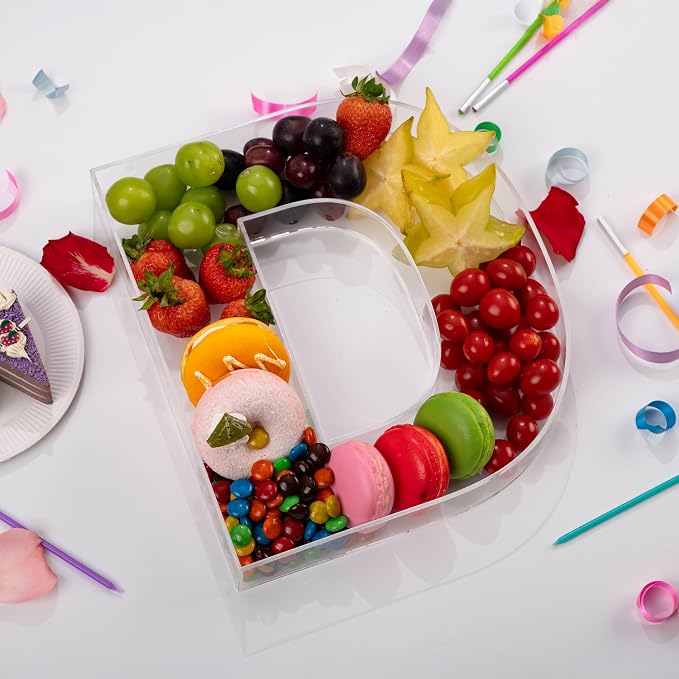 11" Clear Acrylic Letter & Number Charcuterie Tray-Reusable Fillable Alphabet - Image 2