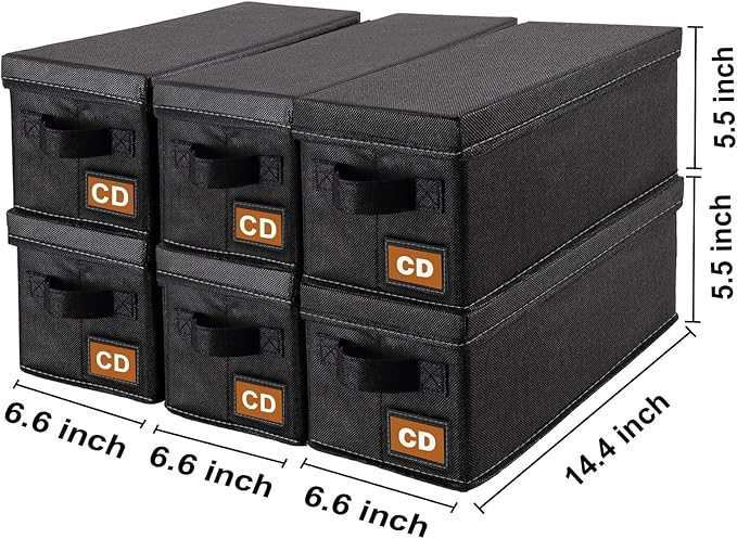 CD Storage Box & Case, Each Holds 35 CDs, Desktop & Closet CD Organizer - Image 2