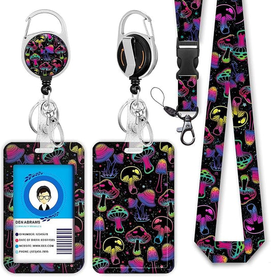Teacher Lanyards for ID Badges and Keys, Retractable ID Badge Holder by Giancomics