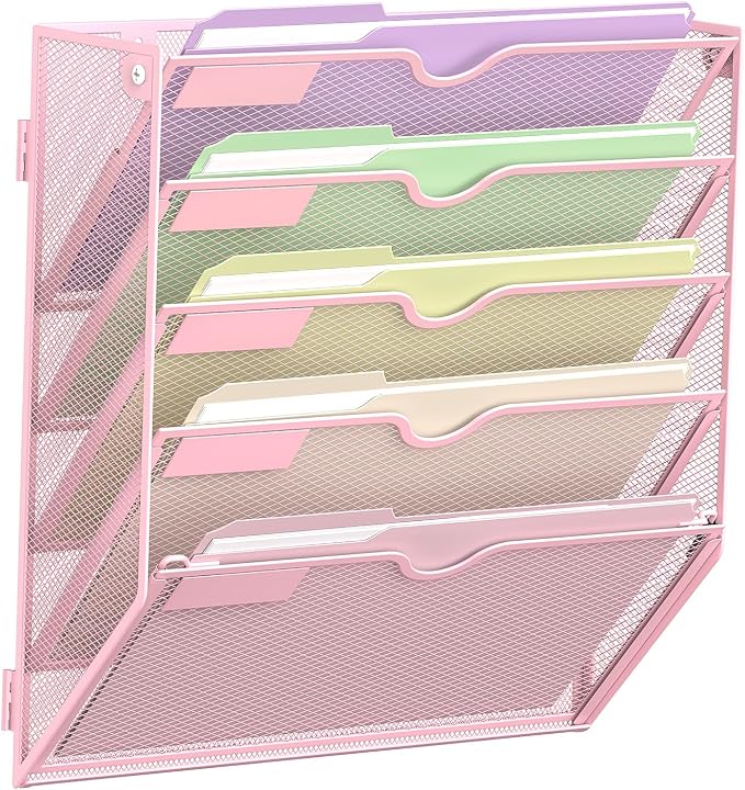 SUPEASY 5 Tier Wall File Organizer, Hanging Wall Mounted Mail Organizer by SUPEASY