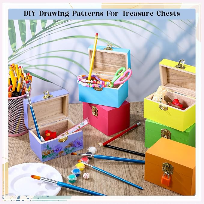CroBlissful 12 Set 24 Pcs Unfinished Wooden Box - Image 4