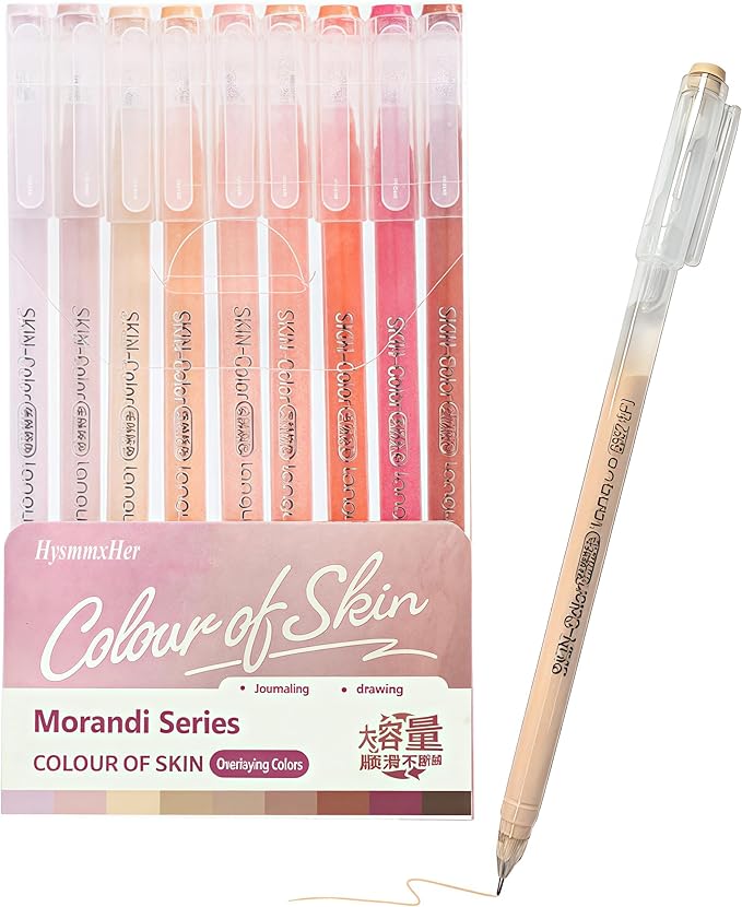 9 Colored Gel Pens Set, 0.6mm Fine Point by HysmmxHer